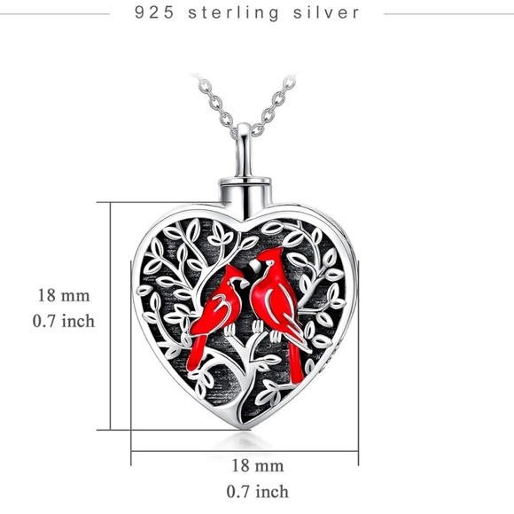 Angel Cardinal Ashes Necklace Messenger from Heaven Memorial Jewelry - Picture 10 of 16